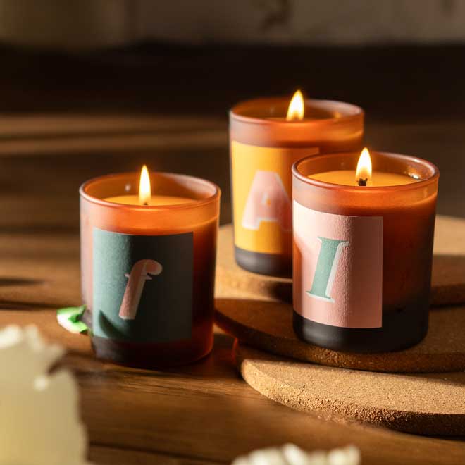 Initial A-Z personalised candle