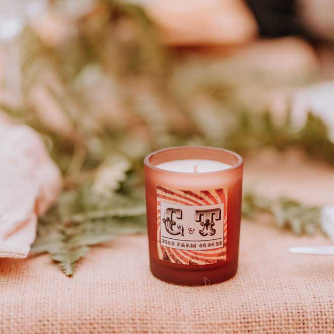 Bespoke wedding favours – custom refillable candle gifts
