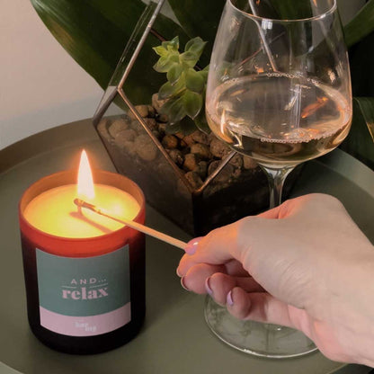 And... Relax personalised candle