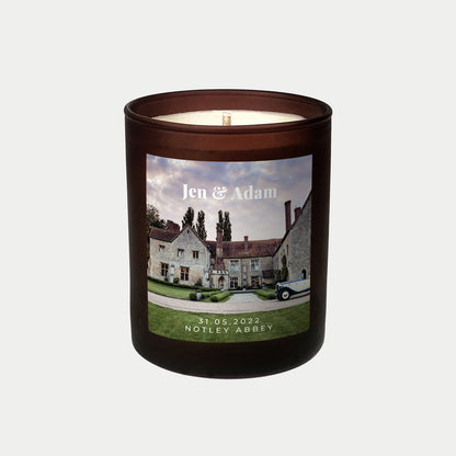Bespoke wedding favours – custom refillable candle gifts