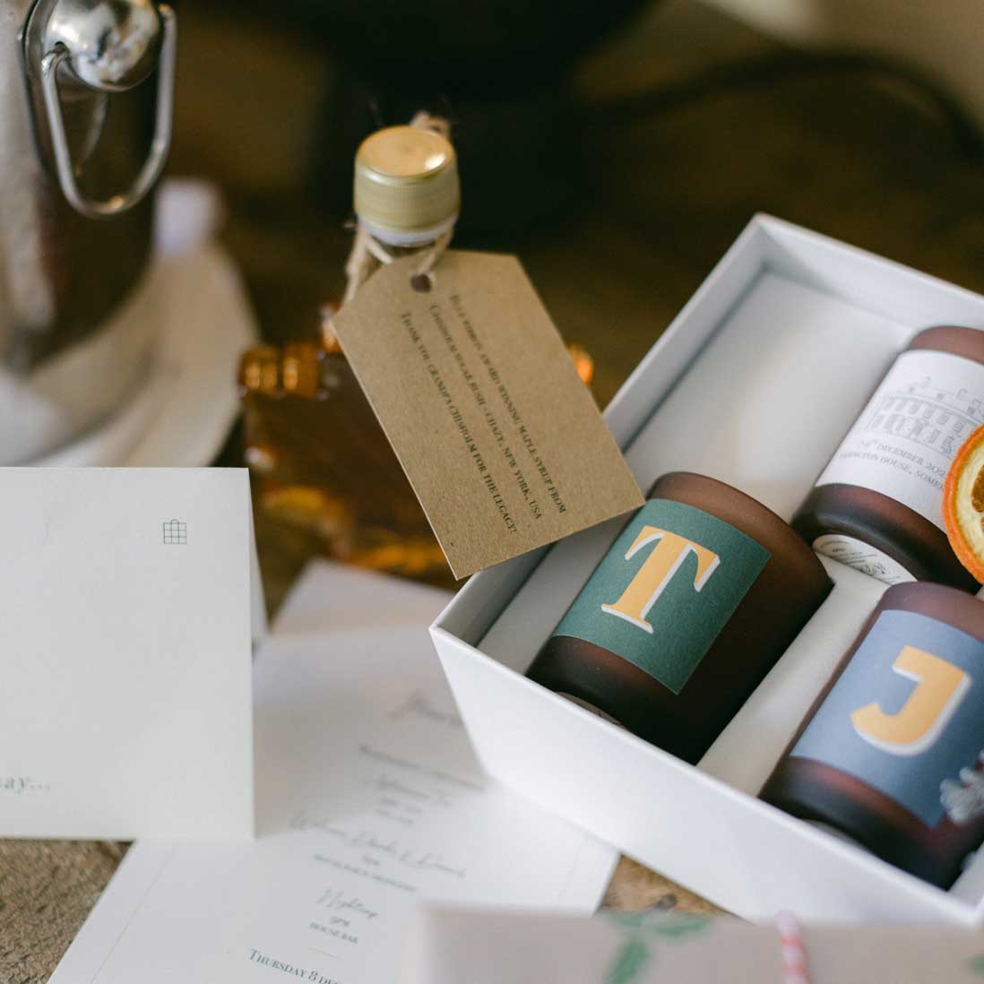 Bespoke wedding favours – custom refillable candle gifts