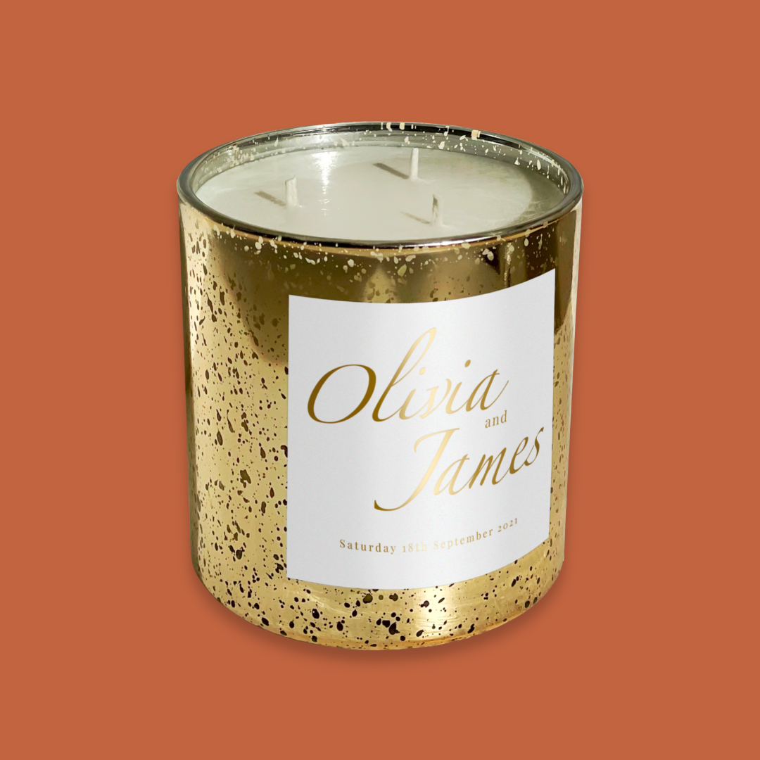 Bespoke wedding favours – custom refillable candle gifts