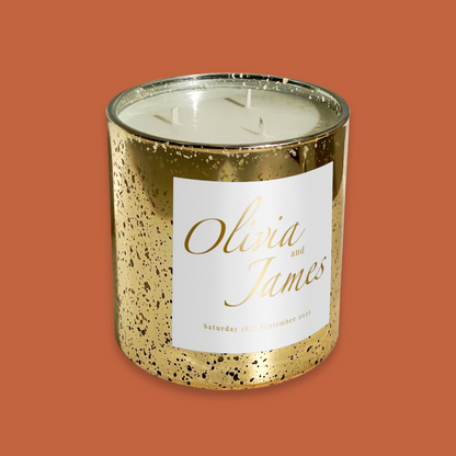 Bespoke wedding favours – custom refillable candle gifts